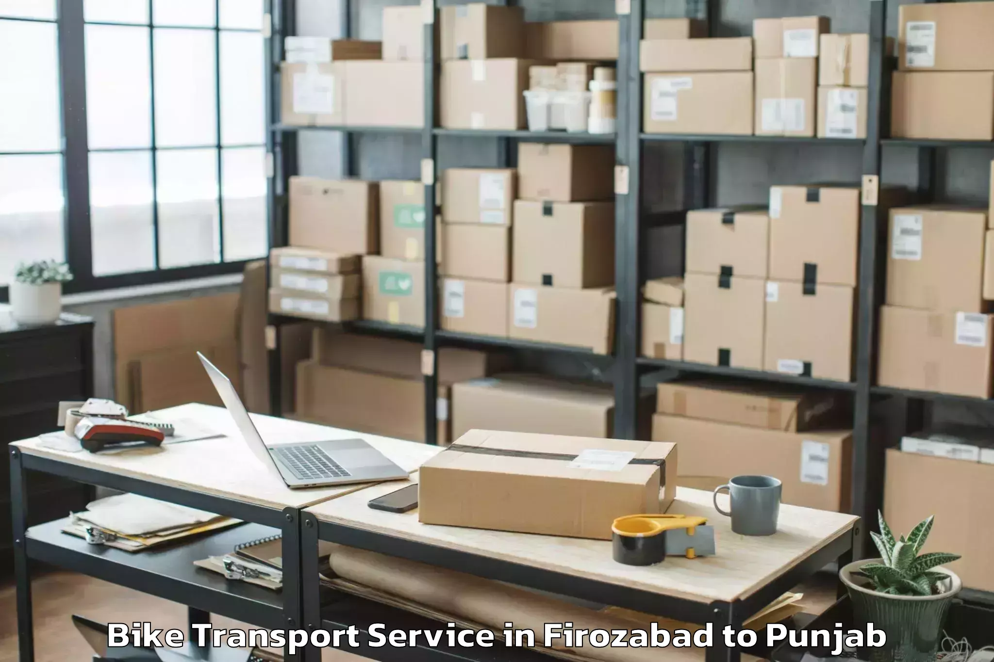 Hassle-Free Firozabad to Cosmo Plaza Mall Bike Transport